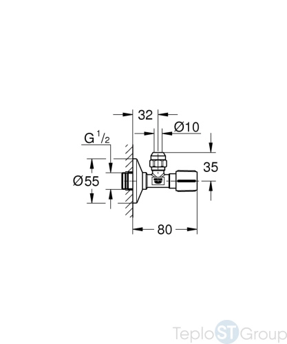 Угловой вентиль Grohe 22039000 1/2?-3/8? для подключения смесителей - купить с доставкой по России фото 3