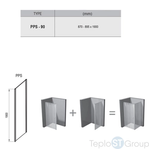 Боковая стенка Ravak Ravak Pivot PPS-90 90G70100Z1 90х190 профиль белый/стекло Transparent - купить с доставкой по России фото 3