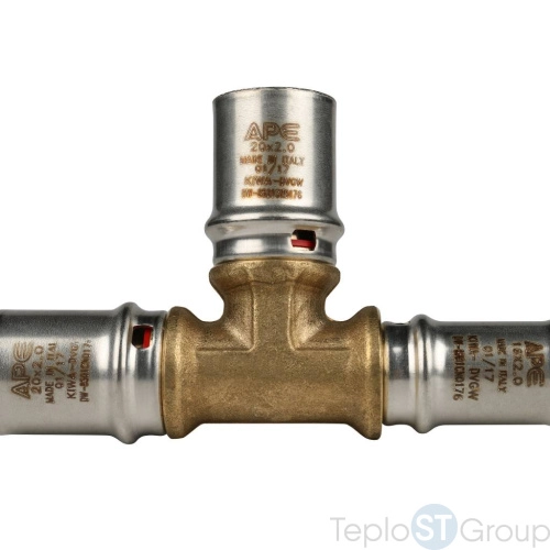 Stout Тройник переходной 20х20х16 для металлопластиковых труб прессовой - купить оптом с доставкой по России фото 4