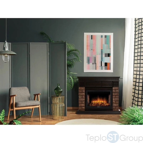 Портал Firelight Bricks Wood 30 камень коричневый, шпон темный дуб - купить оптом с доставкой по России фото 2