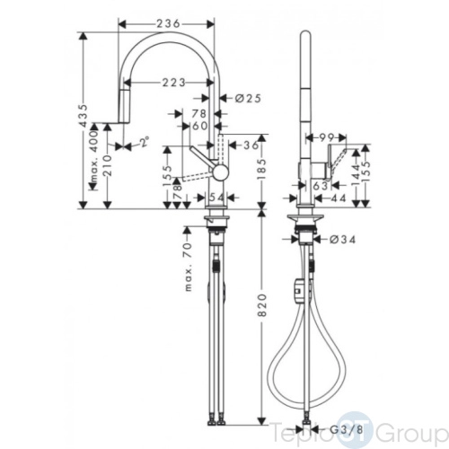 Смеситель для кухни Hansgrohe Talis M54 72802000 - купить с доставкой по России фото 3