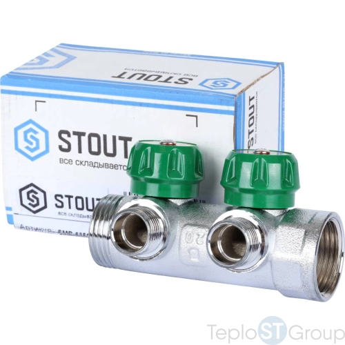 Stout SMB-6850-011202 коллектор регулирующий 1 , 2 отвода 1/2 - купить с доставкой по России фото 3