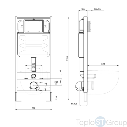 Унитаз с инсталляцией SET AQUATEK ВЕГА cmp-017 INS-0000012+унитаз Вега AQ1904-00 - купить оптом у дилера TeploSTGroup по всей России ✅ ☎ 8 (800) 600-96-13 фото 5