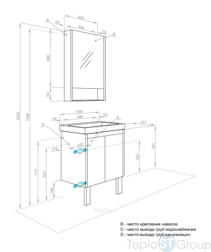 Тумба с раковиной Aquaton Сканди Doors 55 1A2788K0SDZ90 - купить оптом у дилера TeploSTGroup по всей России ✅ ☎ 8 (800) 600-96-13 фото 3