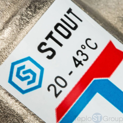Stout Термостатический смесительный клапан для систем отопления и ГВС 3/4 НР 20-43°С KV 1,6 - купить оптом с доставкой по России фото 4