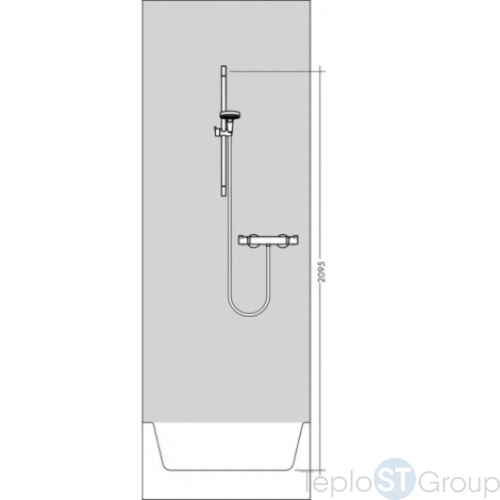 Душевой набор Hansgrohe Croma Select E 26586400, Vario со штангой 65 см и мыльницей, белый/хром - купить с доставкой по России фото 4