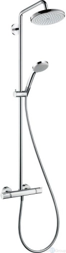 Душевая стойка Hansgrohe Croma 27185000 220 Air 1jet Showerpipe, поворотный держатель 400 мм, ½’ - купить с доставкой по России