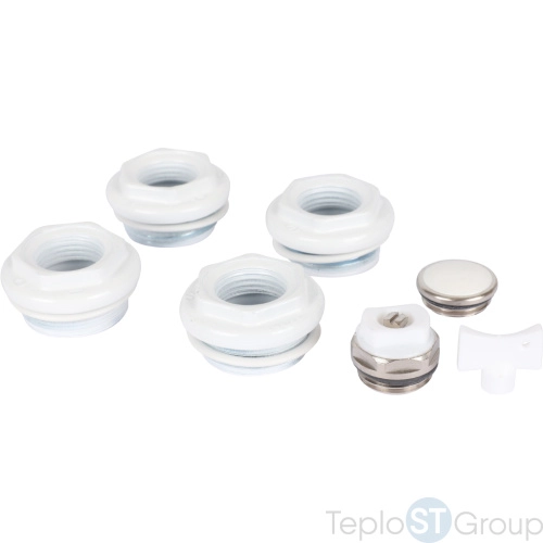 Stout SKU-0111-000112 Stout Универсальный монтажный комплект для подключения радиатора 1/2" RAL 9016 - купить оптом с доставкой по России