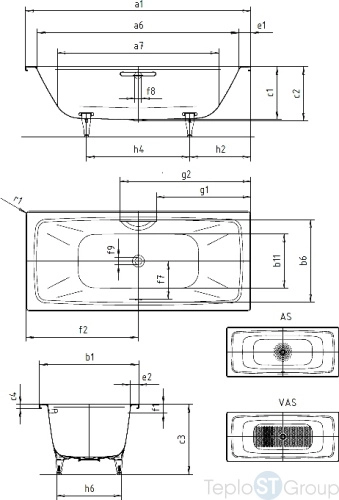 Стальная ванна Kaldewei Cayono Duo 170x75 easy-clean mod. 724 272400013001 - купить с доставкой по России фото 3