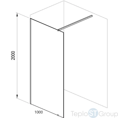 Душевая перегородка Ravak Walk-In Wall 100 GW9WA0300Z1, цвет профиля черный - купить с доставкой по России фото 3