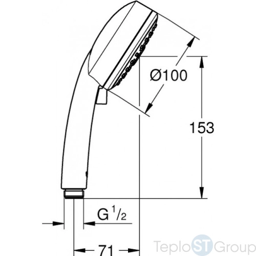 Ручной душ Grohe New Tempesta Cosmopolitan 27572002 - купить оптом у дилера TeploSTGroup по всей России ✅ ☎ 8 (800) 600-96-13 фото 3