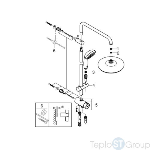 Душевая система Grohe New Tempesta System 26381001 - купить с доставкой по России фото 4