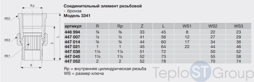 Разъемное соединение с коническим уплотнением бронза VIEGA НВ 3/4" (447014) - купить с доставкой по России фото 5