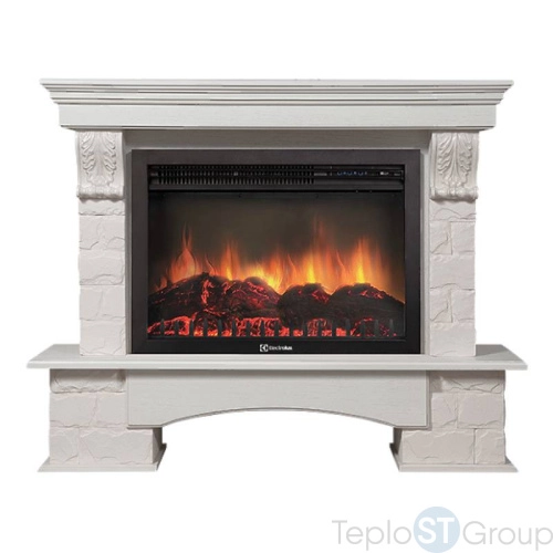 Портал Firelight Forte 30S камень белый, шпон белёный дуб - купить оптом с доставкой по России