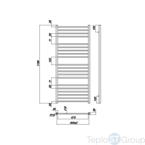 Полотенцесушитель водяной Ravak Norma 56x120 X04000083680 хром - купить с доставкой по России фото 3