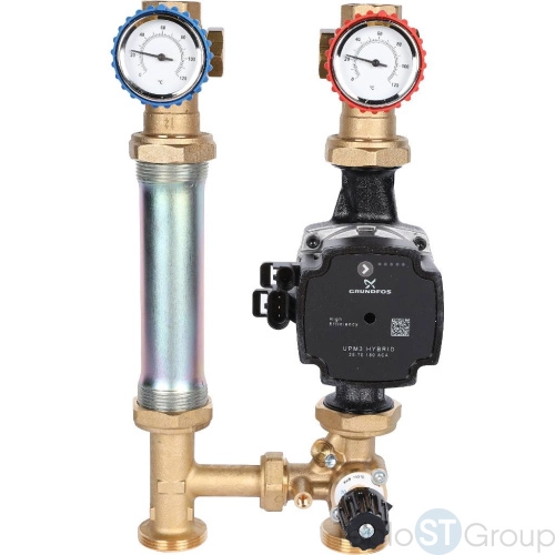 Stout SDG-0007 Насосная группа с 3-х ходовым приводным смесителем 1" с насосом Grundfos UPM3 Hybrid 25-70 - купить с доставкой по России