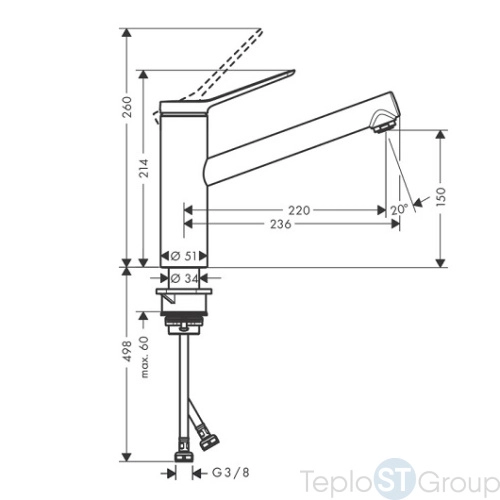 Смеситель для кухни Hansgrohe Zesis M33 150 74802670 матовый черный - купить с доставкой по России фото 3