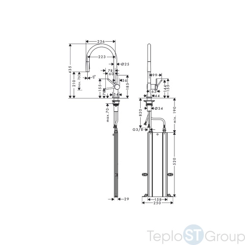 Смеситель для кухни Hansgrohe Talis M54 72801800 - купить с доставкой по России фото 3