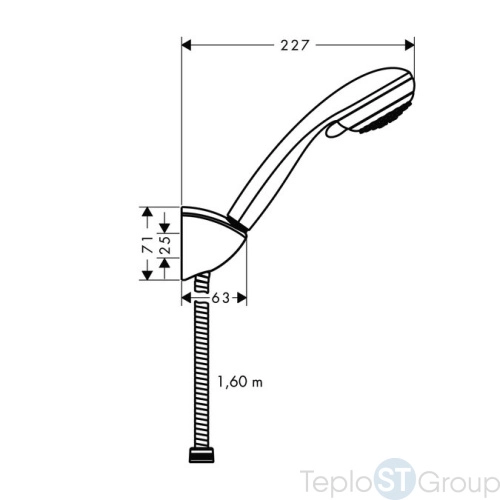 Душевой гарнитур Hansgrohe Croma 27559000 с держателем и шлангом 160 см, хром - купить с доставкой по России фото 2