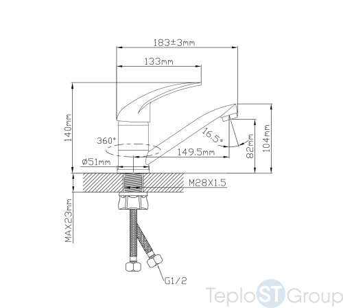 Смеситель Oasis L3020МG_Bot - купить оптом у дилера TeploSTGroup по всей России ✅ ☎ 8 (800) 600-96-13 фото 2