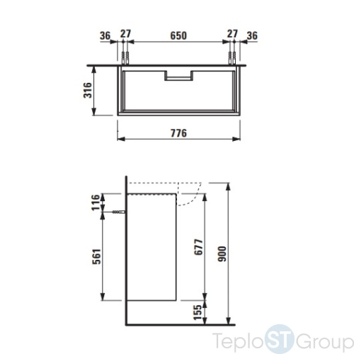 Тумба под раковину Laufen New Classic 77x31 4.0604.2.085.631.1 белая глянцевая - купить с доставкой по России фото 3