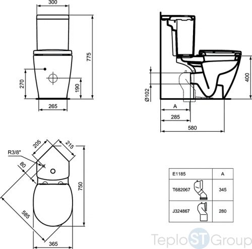 Унитаз напольный без бачка Ideal Standard Connect Space E119501 - купить с доставкой по России фото 3