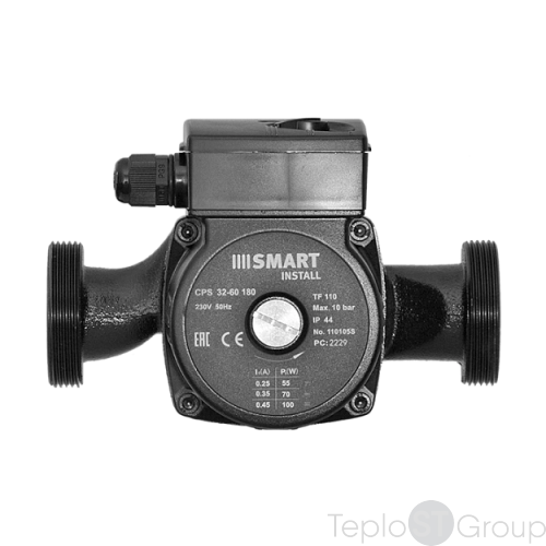 Насос циркуляционный Smart Install CPS 32-60 180мм 100Вт 1x230В 50Гц с гайками - купить оптом с доставкой по России