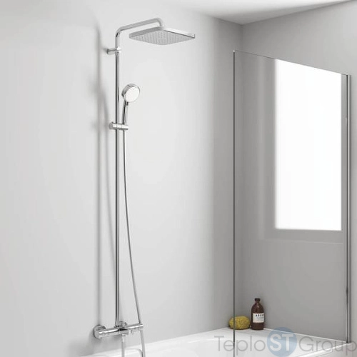 Душевая система с термостатом для ванны GROHE Tempesta Cosmopolitan 250 CUBE 26691000хром - купить оптом у дилера TeploSTGroup по всей России ✅ ☎ 8 (800) 600-96-13 фото 5