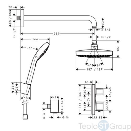 Душевой комплект Hansgrohe Croma Select E 27294000 - купить с доставкой по России фото 4