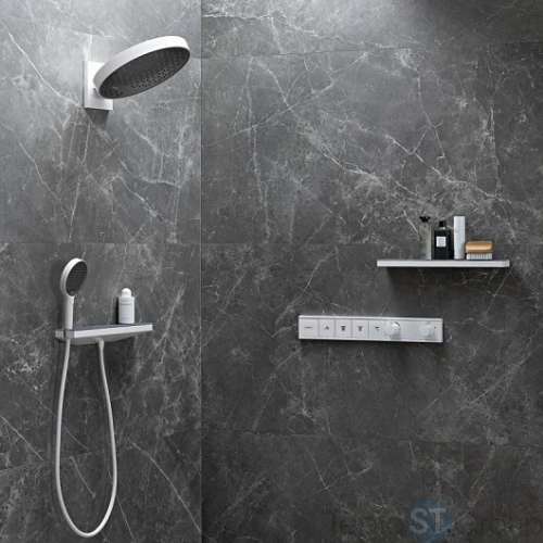 Шланговое подсоединение Hansgrohe Rainfinity Porter 500 26858000 с полкой, правое - купить с доставкой по России фото 4