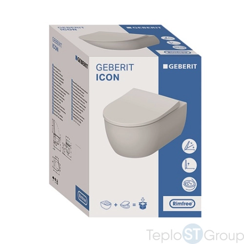 Унитаз подвесной с сиденьем Geberit iCon Rimfree 500.784.01.1 безободковый - купить с доставкой по России фото 5