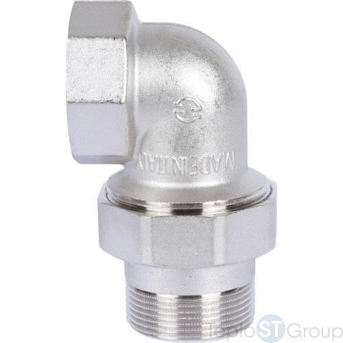 Stout Разъемное угловое соединение американка ВН, уплотнение под гайкой o-ring кольцо, никелированное 1 1/2 - купить оптом с доставкой по России фото 6