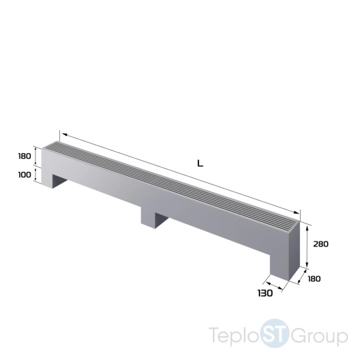 Конвектор напольный Royal Thermo STEP-180/180/2600-3-N-SS-LG-NA - купить с доставкой по России фото 2