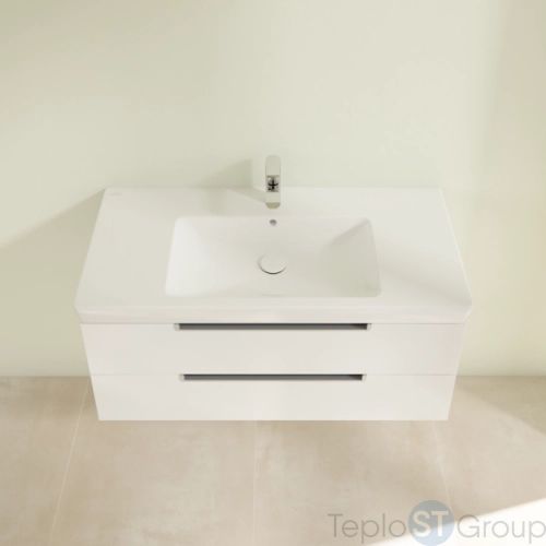 Тумба под раковину Villeroy & Boch Subway 2.0 987 x 420 x 449 mm A69000DH 2 выдвижных ящика,  Glossy White - купить с доставкой по России фото 4