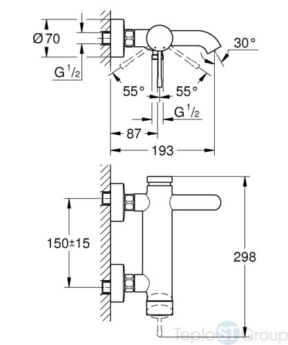 Смеситель для ванны GROHE Essence New 33624GN1 холодный рассвет матовый - купить с доставкой по России фото 2