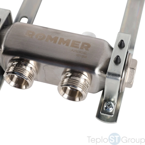 Rommer RMS-4401-000002 Rommer Коллектор из нержавеющей стали для радиаторной разводки 2 вых. - купить оптом у дилера TeploSTGroup по всей России ✅ ☎ 8 (800) 600-96-13 фото 5