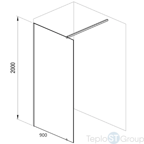 Душевая перегородка Ravak Walk-In Wall 90 GW9W70300Z1, цвет профиля черный - купить с доставкой по России фото 2