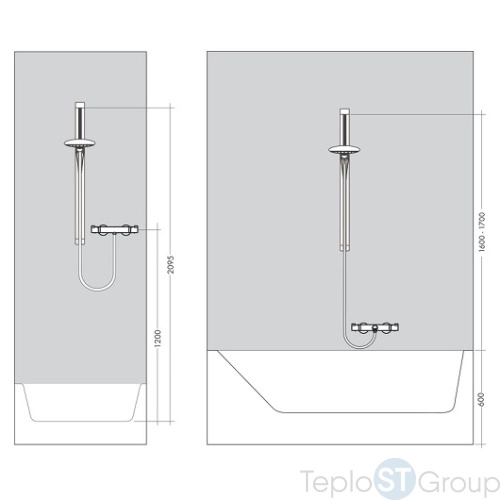 Душевая штанга 90 см Hansgrohe Unica 27636000 со шлангом, хром - купить с доставкой по России фото 3