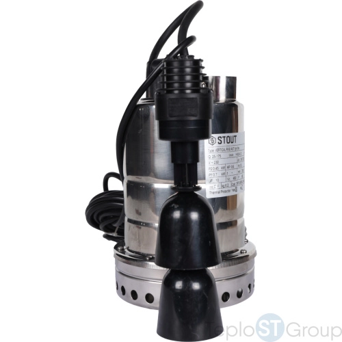 Stout SPD-0003-200450 Насос дренажный, с вертикальным поплавком, кабель 10 м, 230V, Q=175 л/мин, H=8,8 - купить с доставкой по России фото 2