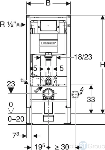 Инсталляция для унитаза GEBERIT Duofix Omega h112 111.060.00.1 - купить оптом у дилера TeploSTGroup по всей России ✅ ☎ 8 (800) 600-96-13 фото 3