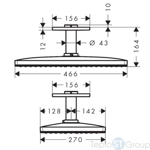 Верхний душ Hansgrohe Rainmaker Select 460 1jet 24002600, черный хром - купить оптом с доставкой по России фото 3