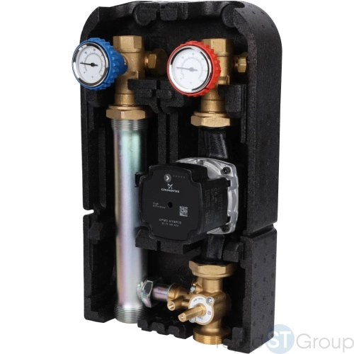 Stout SDG-0003 Насосная группа с 3-х ходовым приводным смесителем 1"с насосом Grundfos UPM3 Hybrid 25-70 - купить с доставкой по России