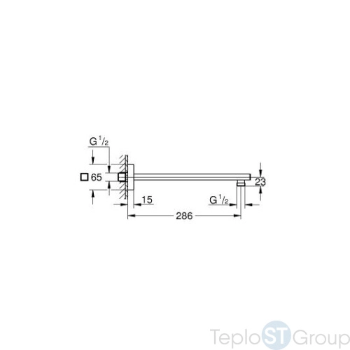 Душевой кронштейн 282мм GROHE Rainshower neutral 27709000 хром - купить оптом у дилера TeploSTGroup по всей России ✅ ☎ 8 (800) 600-96-13 фото 2