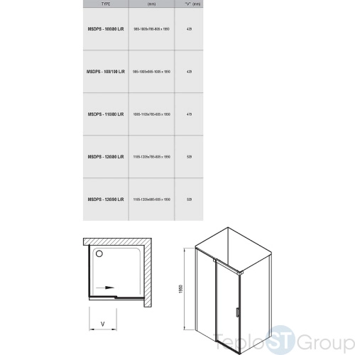 Душевой уголок Ravak Matrix MSDPS 120x90 0WPG7U00Z1 - купить оптом с доставкой по России фото 2