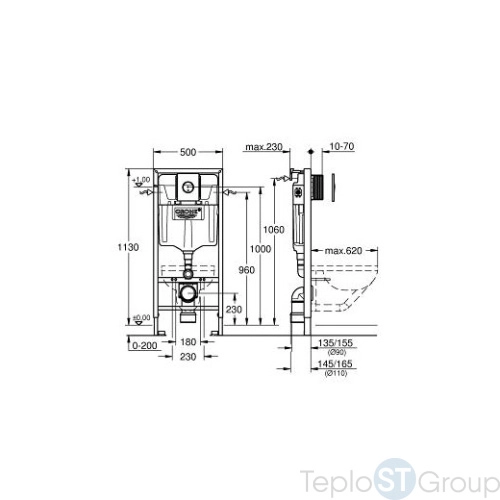 Инсталляция для унитаза Grohe Rapid SL 38813001 в комплекте с клавишей - купить с доставкой по России фото 3