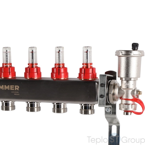 Rommer RMS-1210-000007 Rommer Коллектор из нержавеющей стали в сборе с расходомерами 7 вых. - купить с доставкой по России фото 10