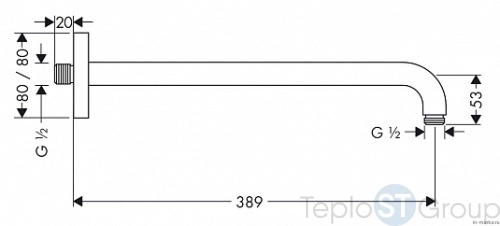 Держатель душа Hansgrohe E 389мм G 1/2 27446000 - купить оптом у дилера TeploSTGroup по всей России ✅ ☎ 8 (800) 600-96-13 фото 3