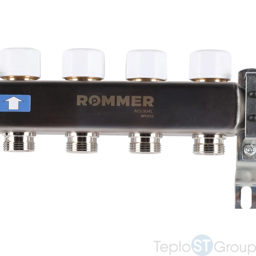 Rommer RMS-1200-000004 Rommer Коллектор из нержавеющей стали с расходомерами 4 вых. - купить с доставкой по России фото 8