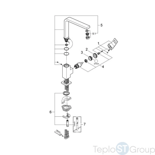 Смеситель для кухни Grohe Eurocube 31255000 - купить с доставкой по России фото 5