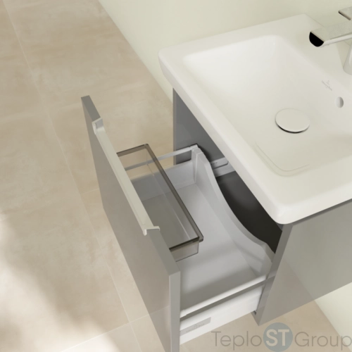 Тумба под раковину Villeroy & Boch Subway 2.0 485 x 420 x 379 mm A68500FP 1 выдвижной ящик, Glossy Grey - купить с доставкой по России фото 7